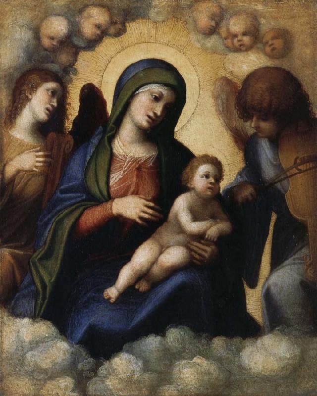 CASTIGLIONE, Giovanni Benedetto Embrace the glory of the Son and Our Lady of Angels oil painting picture
